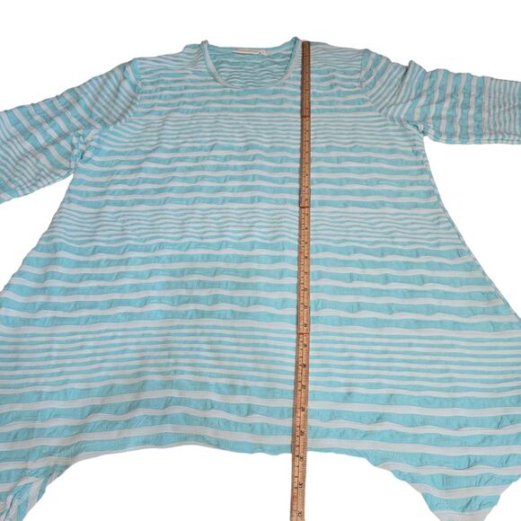 LuLu-B Womens XL Striped Tunic Asymmetrical Hem Coastal Restort Beach Vacation - Picture 5 of 10